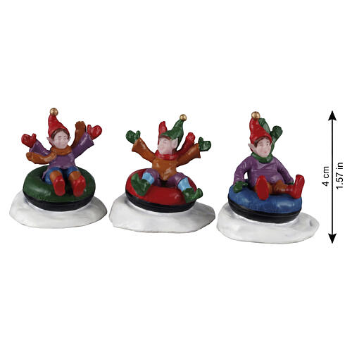 Snow Tubers set 3 pezzi statuina Lemax Santa'S Wonderland 4x12x4 cm - 62638 2