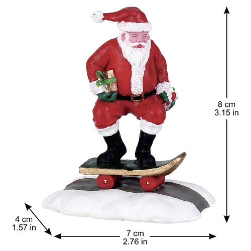 Skateboard Santa statuina Lemax 8x7x4 cm - 72498 2