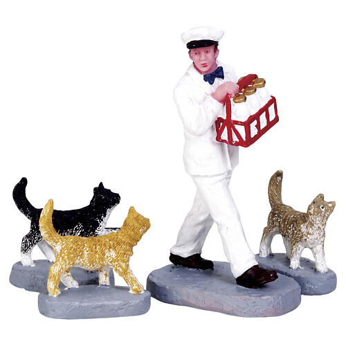 Merry Milkman 4-piece set, Lemax figurine, Jukebox Junction, 2.8x2.8x1.7 in - 72511 1