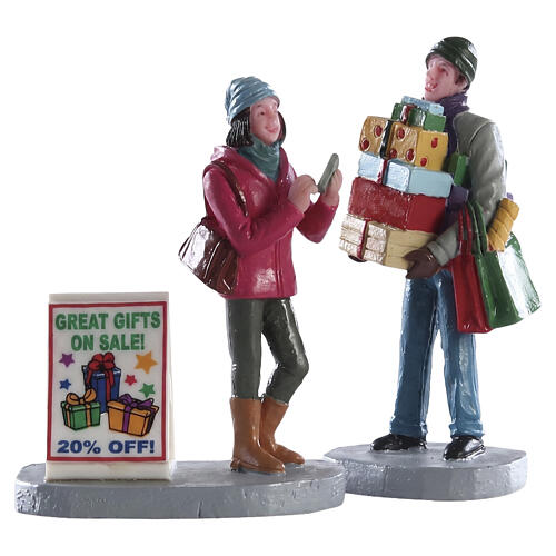 Shopping Teamwork set 2 pièces figurine Lemax Vail Village 7x9x3 cm - 82584 1