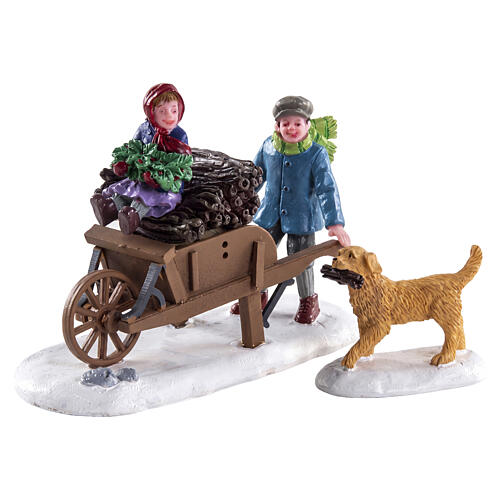Gathering Kindling set 2 pièces statuette Lemax Caddington Village 6x13x4 cm - 82596 1