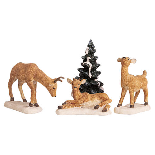 Dad And Fawns set 4 pièces statuette Lemax 6x11x5 cm - 92299 1