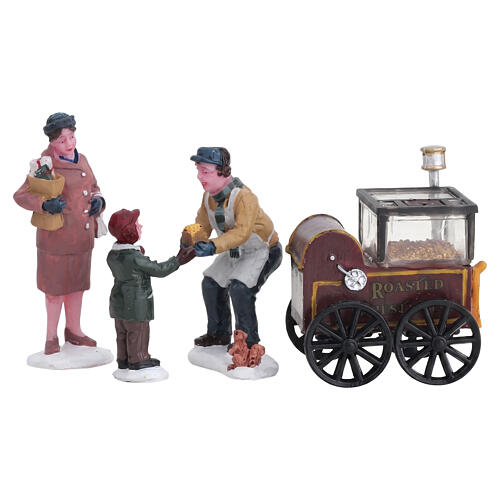 Roasted Chestnut Stand 4-piece set, Lemax figurine, 2.4x4.3x1.1.6 in - 92331 1