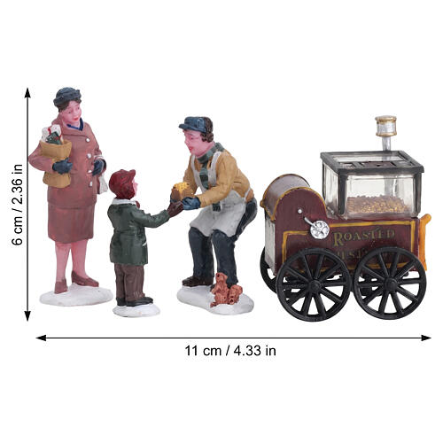 Roasted Chestnut Stand 4-piece set, Lemax figurine, 2.4x4.3x1.1.6 in - 92331 2