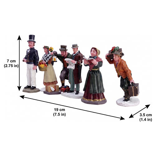 Townsfolk Figurines set 6 pezzi statuina Lemax Caddington Village 7x19x3 cm - 92355 2