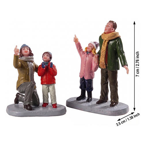 People Admiring Fireworks 2-piece set, Lemax figurine, 2.7x3.9x1.3 in - 92770 2
