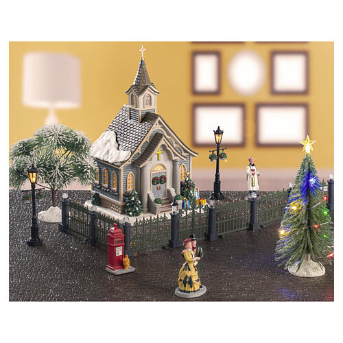 Small Town Church Set conjunto estatueta Lemax Caddington Village 26,5x42,5x16 cm - 56670 1
