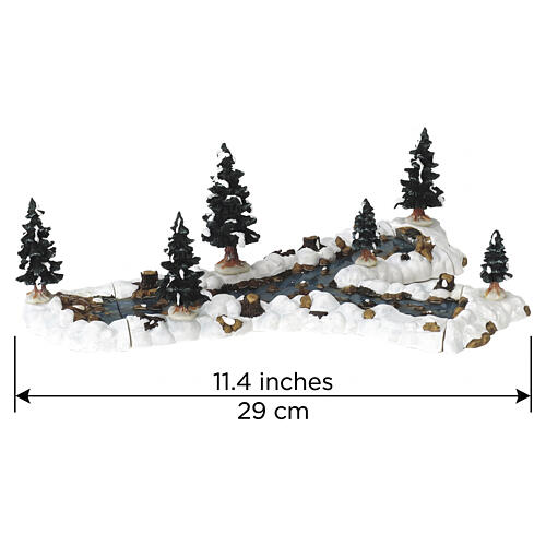 Mill Stream Fork by Lemax, modular stream, 3.9x11.4x7.5 in - 13367 2
