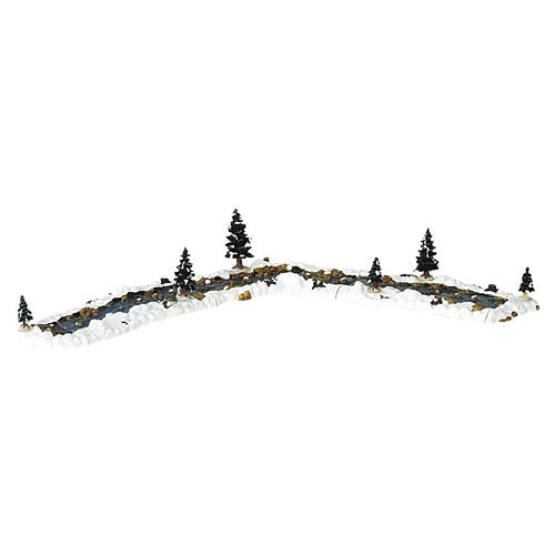 Mill Stream for Lemax, snowy stream, 3.8x22.4x8.3 in - 94403 1