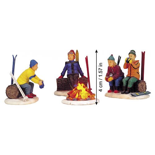 Skiers' Camp Fire 4-teiliges Set (4,5 V) beleuchtet Lemax 5 cm – 4468 2