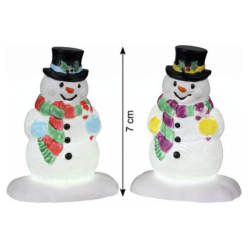 Holly Hat Snowman set 2 pezzi (4.5V) pupazzi di neve illuminati Lemax 7 cm - 24965 2
