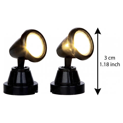 Round Spot Light set 2 pezzi (4.5V) illuminate Lemax 3 cm - 44756 2