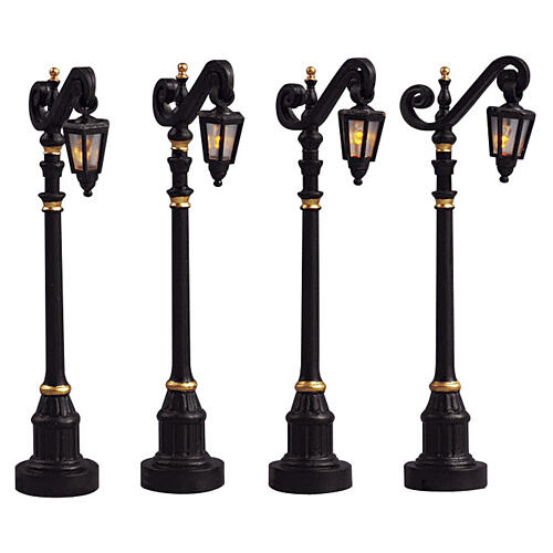 Colonial Street Lamp set 4 pezzi (4.5V) lampione illuminato Lemax 10 cm - 54313 1