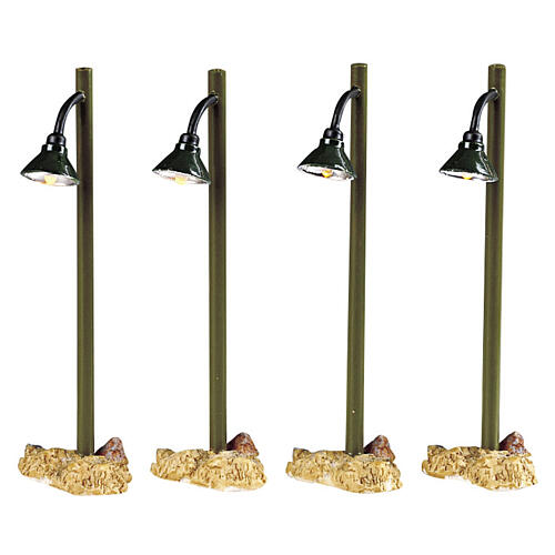 Rustic Street Lamp 4-teiliges Set (4,5 V) beleuchtete Lemax Straßenlaternen 10 cm - 54362 1