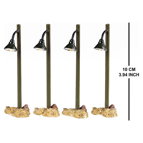 Rustic Street Lamp 4-teiliges Set (4,5 V) beleuchtete Lemax Straßenlaternen 10 cm - 54362 2