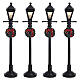 Gas Lantern Street Lamp set 4 pièces (4,5V) lampadaire à gaz illuminé Lemax 10 cm - 64498 s1