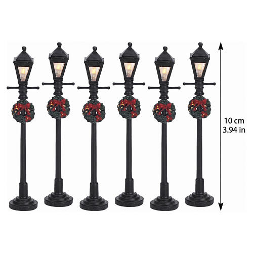 Gas Lantern Street Lamp 6er-Set (4,5 V) beleuchtete Straßenlaternen Lemax 10 cm - 64499 2