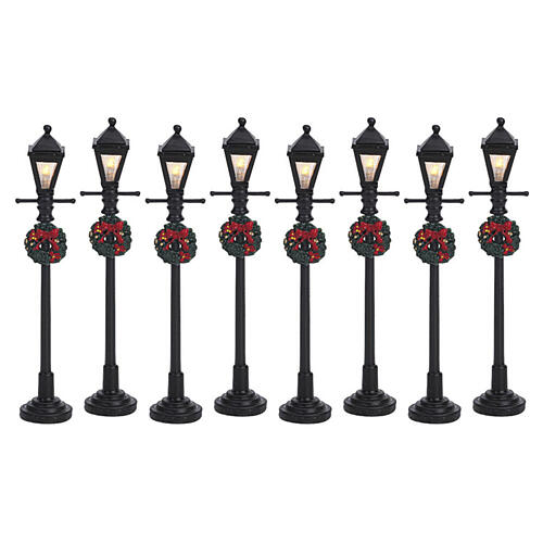 Gas Lantern Street Lamp set 8 pezzi (4.5V) illuminati Lemax 10 cm - 64500 1