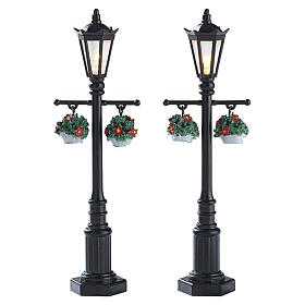 Old English Lamp Post 2er-Set (4,5 V) beleuchtete Laternen Lemax 11 cm - 74231