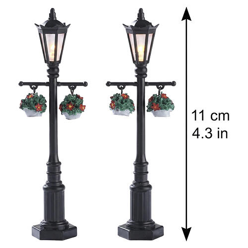 Old English Lamp Post set 2 pièces (4,5V) lampadaire illuminé Lemax 11 cm - 74231 2