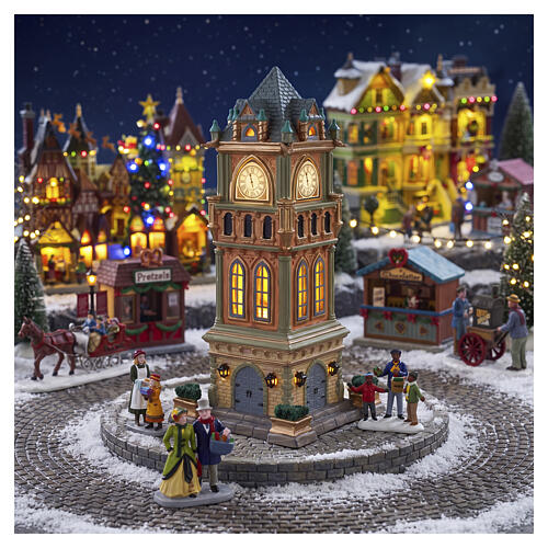Municipal Clock Tower edificio illuminato Lemax Caddington Village 27x12x12 cm - 05007 2