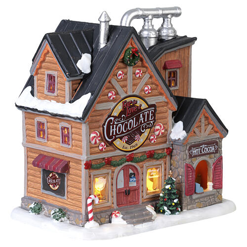For The Love Of Chocolate Shop, illuminated building, Lemax Vail Village, 7.6x7.5x5.1 in - 05621 4