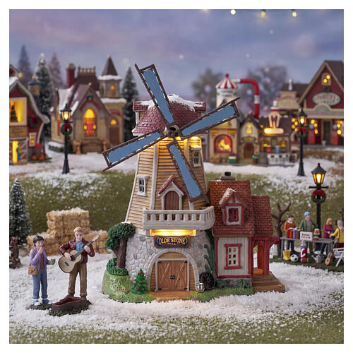 Old Stone Mill bâtiment éclairé Lemax Harvest Crossing 27x20x14 cm - 05637 2