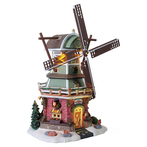 Stony Brook Windmill edificio illuminato Lemax Vail Village 29x18x16 cm - 25384 4