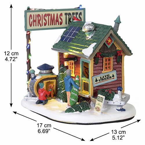 Tiny House Tree Lot, illuminated building, Lemax Vail Village, 4.9x6.7x5.1 in - 25901 3