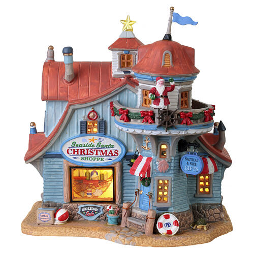 Seaside Santa Christmas Shoppe edificio illuminato Lemax Plymouth Corners 22x22x12 cm - 25909 1