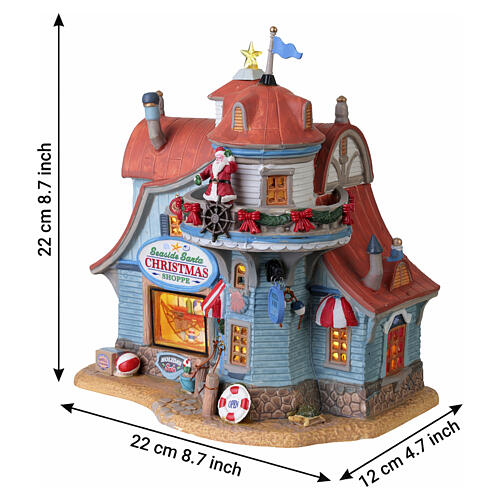 Seaside Santa Christmas Shoppe edificio illuminato Lemax Plymouth Corners 22x22x12 cm - 25909 3