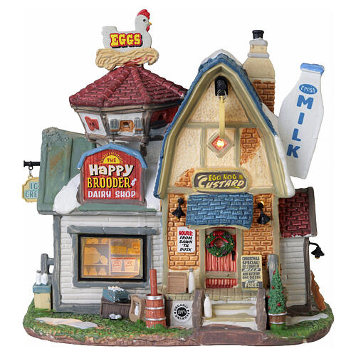 The Happy Brooder & Dairy Shop décor illuminé Lemax Harvest Crossing 19x18x12 cm - 25913 1