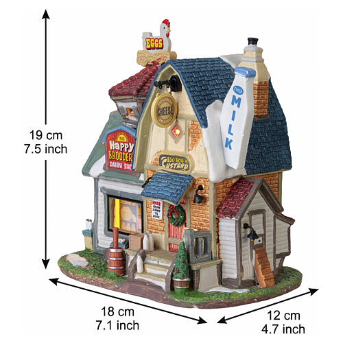 The Happy Brooder & Dairy Shop edificio illuminato Lemax Harvest Crossing 19x18x12 cm - 25913 3