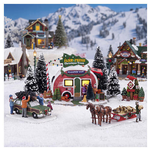Farm Fresh Christmas Trees edificio illuminato Lemax Vail Village 15x22x13 cm - 25928 2
