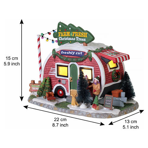 Farm Fresh Christmas Trees edificio illuminato Lemax Vail Village 15x22x13 cm - 25928 3