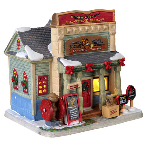 Bean Happy Coffee Shop edificio illuminato Lemax Caddington Village 17x17x14 cm - 25929 5