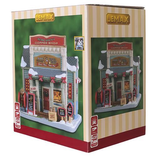 Bean Happy Coffee Shop edificio illuminato Lemax Caddington Village 17x17x14 cm - 25929 8
