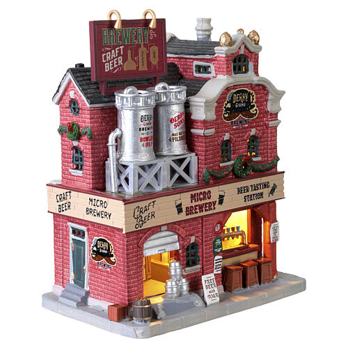Derby & Sons Brewing Co. illuminated building by Lemax, Caddington Village Collection, 8.7x7.3x4.6 in - 35034 4