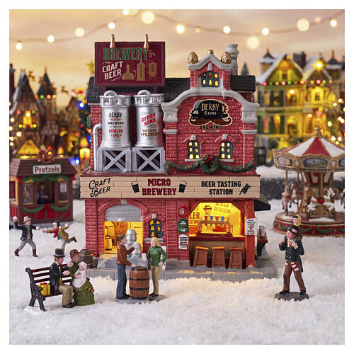 Derby & Sons Brewing Co. edificio illuminato Lemax Caddington Village 22x18x12 cm - 35034 2
