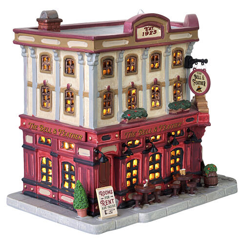 The Bell & Feather illuminated building by Lemax, Caddington Village, 6.9x7.5x4.8 in - 35048 4