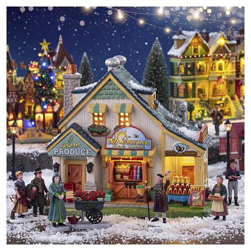 Morning Has Come Market illuminato Lemax Caddington Village 17x19x13 cm - 35056 2