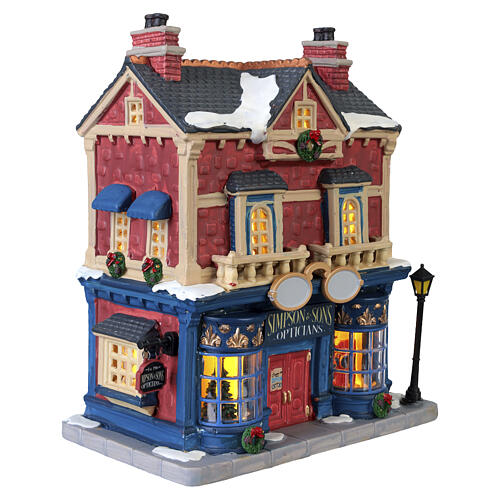 Simpson & Sons Opticians illuminated building by Lemax, Caddington Village, 8.5x7.3x5.1 in - 35059 4