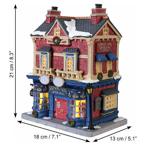 Simpson & Sons Opticians edificio illuminato Lemax Caddington Village 21x18x13 cm - 35059 3