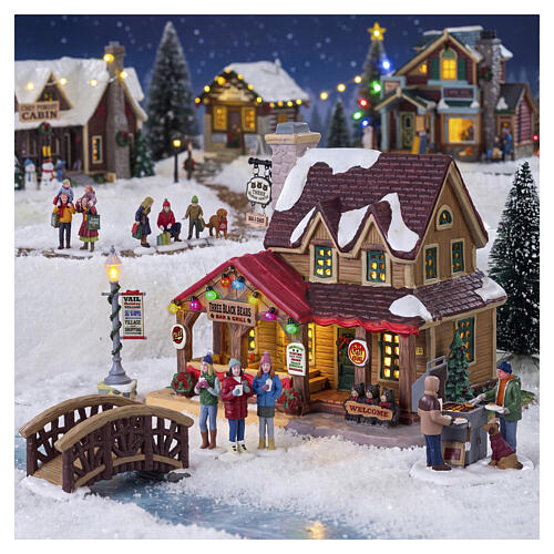 Three Black Bears Bar & Grill bâtiment éclairé Lemax Vail Village 15x18x13 cm - 35078 2