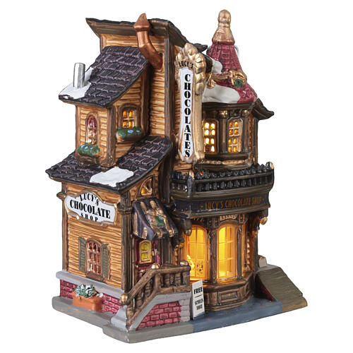 Lucy's Chocolate Shop edifício iluminado Lemax Caddington Village 18x13x10 cm - 45052 4