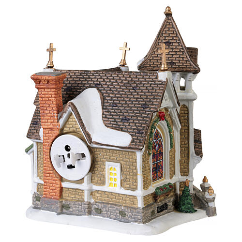 Little River Church edifício iluminado Lemax Harvest Crossing 19x16x14 cm - 45069 6