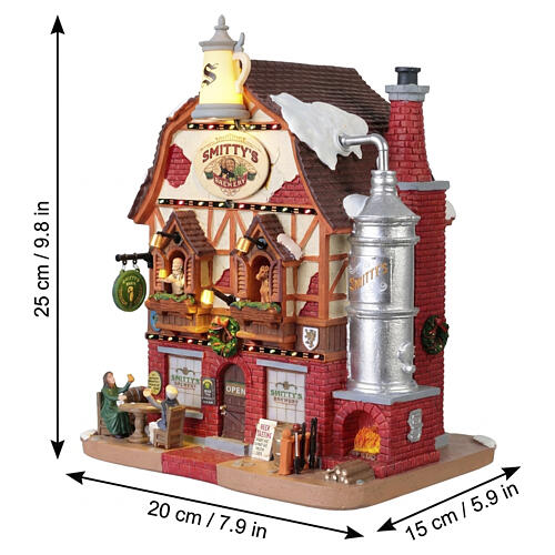 Smitty's Brewery illuminated building, by Lemax, Caddington Village collection, 9.9x8.1x6 in - 45223 3