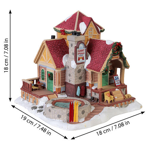 Sunny Springs Lodge edificio illuminato Lemax Vail Village 18x19x18 cm - 45229 3