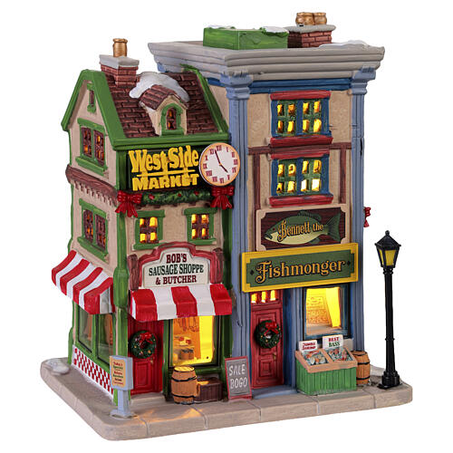 West Side Market Shops bâtiment éclairé Lemax Caddington Village 19x16x13 cm - 45244 4