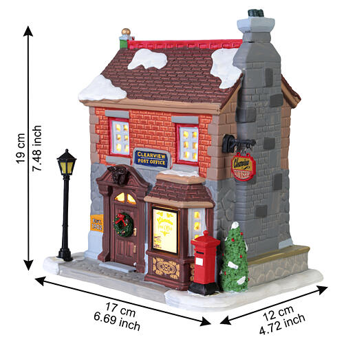 Clearview Post Office edificio illuminato Lemax Caddington Village 19x17x12 cm - 45247 3